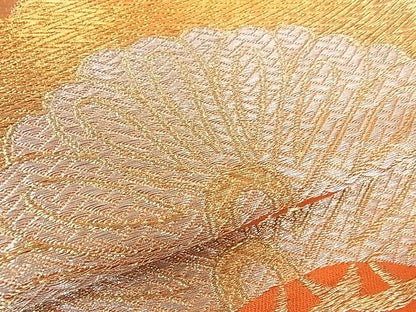 平和屋着物■六通柄袋帯 雲取り枝松文 金銀糸 逸品 yk0323