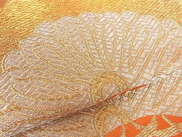 平和屋着物■六通柄袋帯 雲取り枝松文 金銀糸 逸品 yk0323