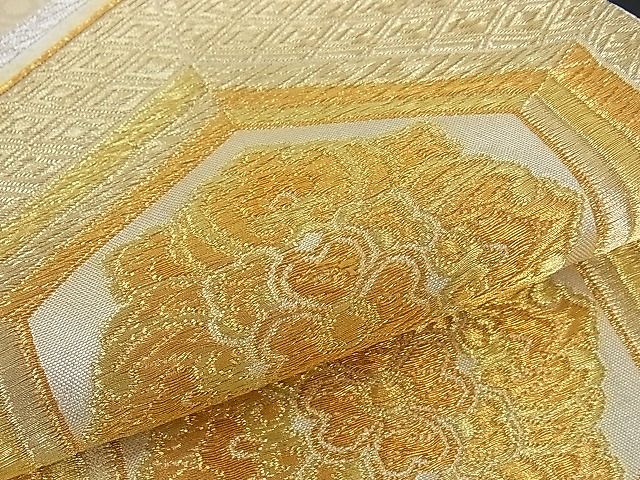 平和屋着物■六通柄袋帯 唐織 亀甲吉祥花文 金銀糸 逸品 yk0565