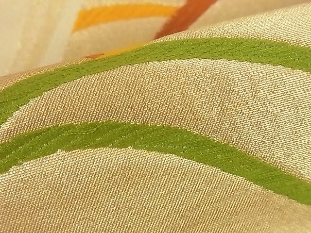 平和屋着物■六通柄袋帯 唐織 立波文 金銀糸 逸品 yk0638