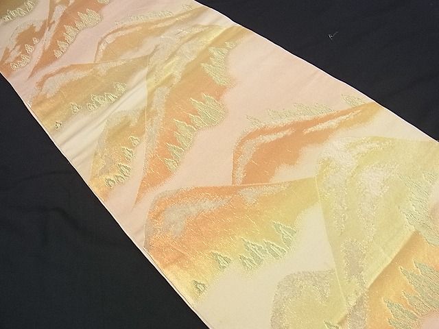 平和屋着物■六通柄袋帯 遠山樹林文 金糸 逸品 yk0659