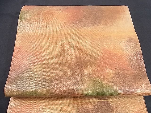 平和屋着物■六通柄袋帯　霞文　引箔　逸品　yk0661
