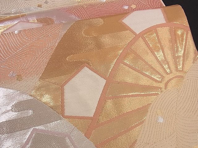 平和屋着物■六通柄袋帯　片輪車文　金銀糸　逸品　yk0701