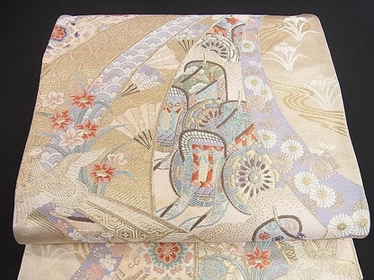 平和屋着物■六通柄袋帯 唐織 鳳凰吉祥文 金糸 逸品 yk0744