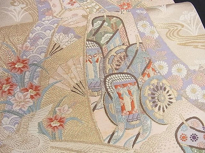 平和屋着物■六通柄袋帯 唐織 鳳凰吉祥文 金糸 逸品 yk0744