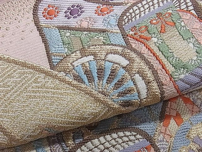 平和屋着物■六通柄袋帯 唐織 鳳凰吉祥文 金糸 逸品 yk0744