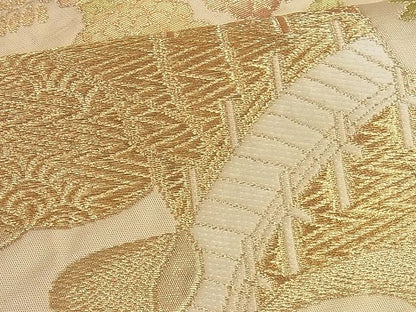 平和屋着物■六通柄袋帯 霞誰が袖花文 金糸 逸品 yk0754