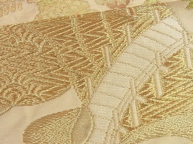 平和屋着物■六通柄袋帯 霞誰が袖花文 金糸 逸品 yk0754