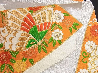 平和屋着物■六通柄袋帯 唐織 裂取能衣小袖文 金銀糸 逸品 yk0789