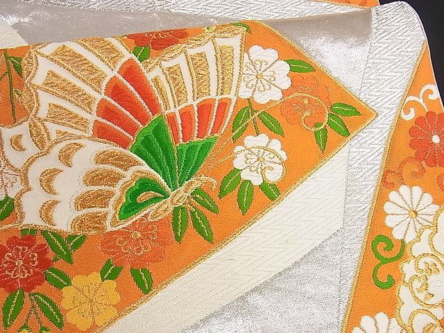 平和屋着物■六通柄袋帯 唐織 裂取能衣小袖文 金銀糸 逸品 yk0789