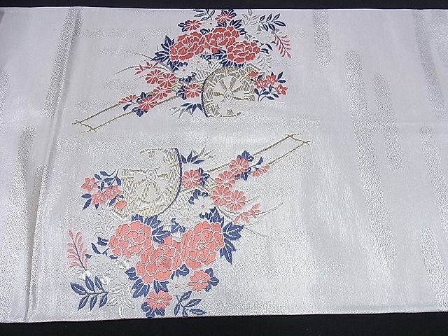 平和屋着物■六通太鼓柄袋帯 唐織 花車文 金銀糸 逸品 yk0862