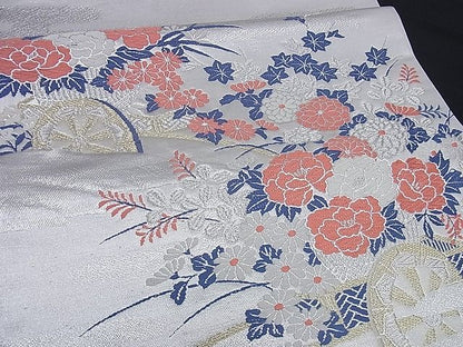 平和屋着物■六通太鼓柄袋帯 唐織 花車文 金銀糸 逸品 yk0862