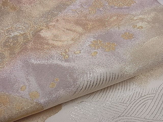 平和屋着物■六通柄袋帯　霞花鳥文　金銀糸　逸品　yk0959