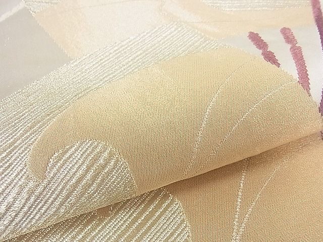 平和屋着物■六通柄袋帯 唐織 立波扇面文 金銀糸 逸品 yk0546