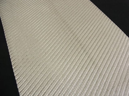 平和屋着物■全通柄袋帯　斜線文　銀糸　逸品　n-yn0199