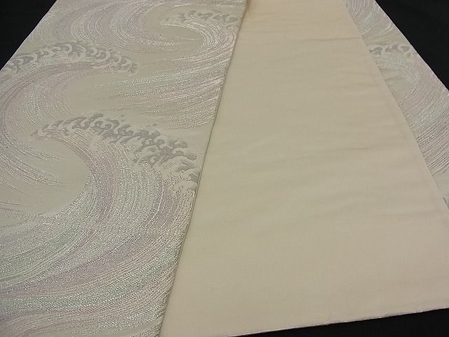 平和屋着物■六通柄袋帯 雲源 立波文 銀糸 逸品 n-yn0213