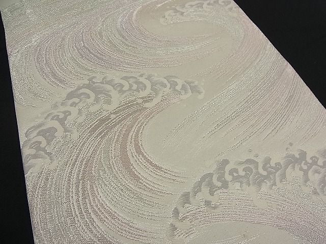 平和屋着物■六通柄袋帯 雲源 立波文 銀糸 逸品 n-yn0213