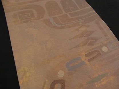 平和屋着物■六通柄袋帯 夢市楽 金糸 逸品 n-yn0245