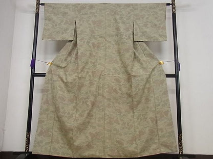 平和屋着物■上質なお召 流水風景花文 逸品 yyy2521