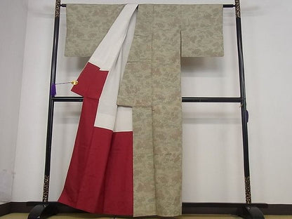 平和屋着物■上質なお召 流水風景花文 逸品 yyy2521