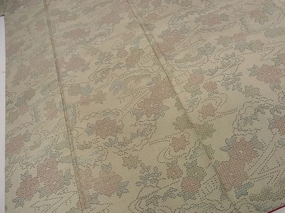平和屋着物■上質なお召 流水風景花文 逸品 yyy2521