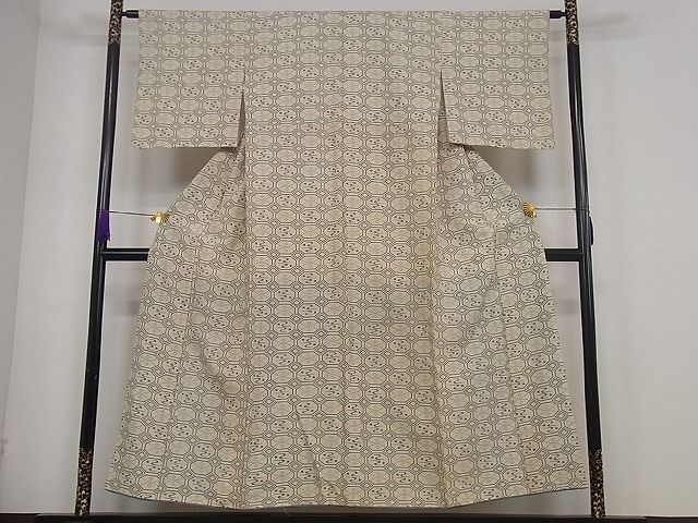 平和屋着物■上質な紬　蜀江文様　逸品　yyy2530