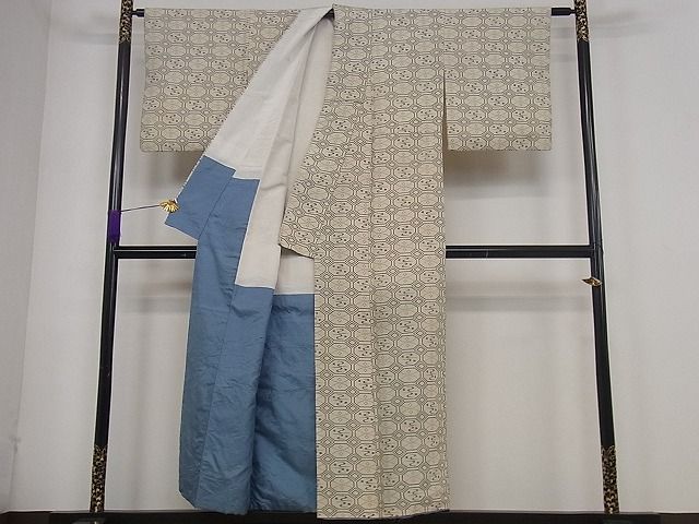 平和屋着物■上質な紬　蜀江文様　逸品　yyy2530