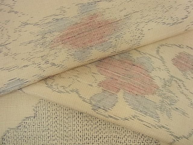 平和屋着物■上質な紬　雲重ね牡丹文　逸品　yyy2657