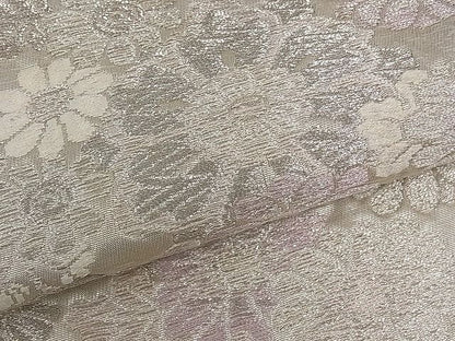 平和屋着物■六通柄袋帯 唐織 市松吉祥花丸文 銀糸 逸品 ze3557