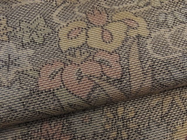 平和屋着物■上質な紬　流水草花文　逸品　ze3957