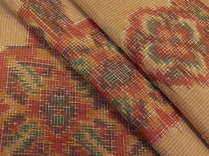 平和屋着物■上質な紬 吉祥花文 逸品 ze3982