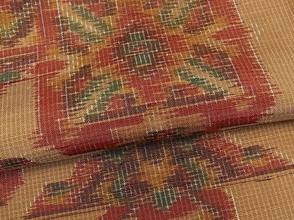 平和屋着物■上質な紬 吉祥花文 逸品 ze3982