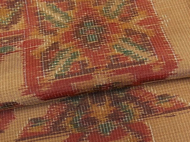 平和屋着物■上質な紬 吉祥花文 逸品 ze3982