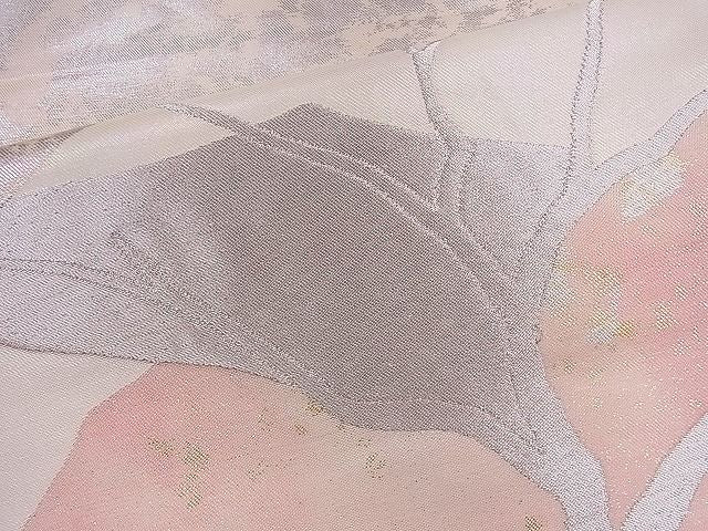 平和屋着物■九寸名古屋帯 草木文 銀糸 逸品 ze4728