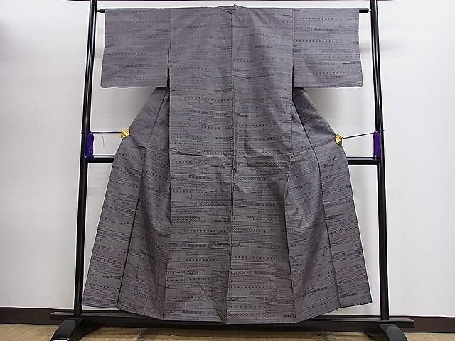 平和屋着物■上質なお召 吉祥文 逸品 ze5029