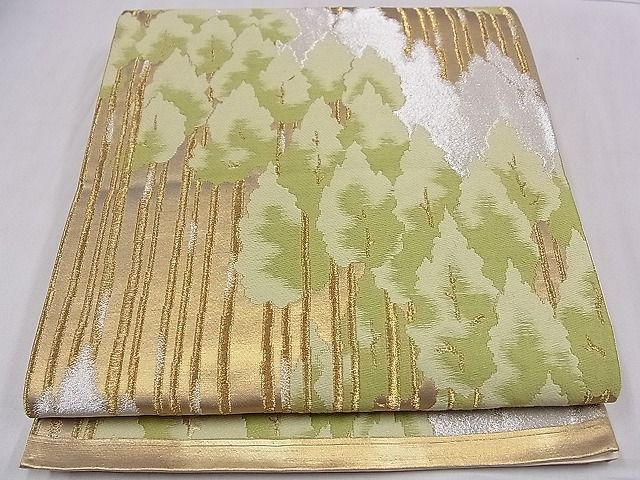 平和屋着物■六通柄袋帯 樹林文 金銀糸 逸品 ze5432