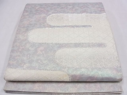 平和屋着物■六通柄袋帯 エ霞吉祥文 銀糸 逸品 ze5451