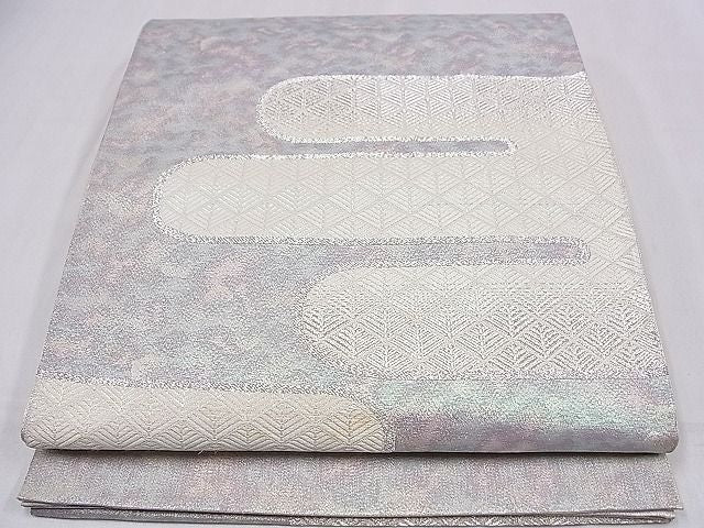 平和屋着物■六通柄袋帯 エ霞吉祥文 銀糸 逸品 ze5451
