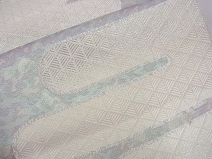 平和屋着物■六通柄袋帯 エ霞吉祥文 銀糸 逸品 ze5451