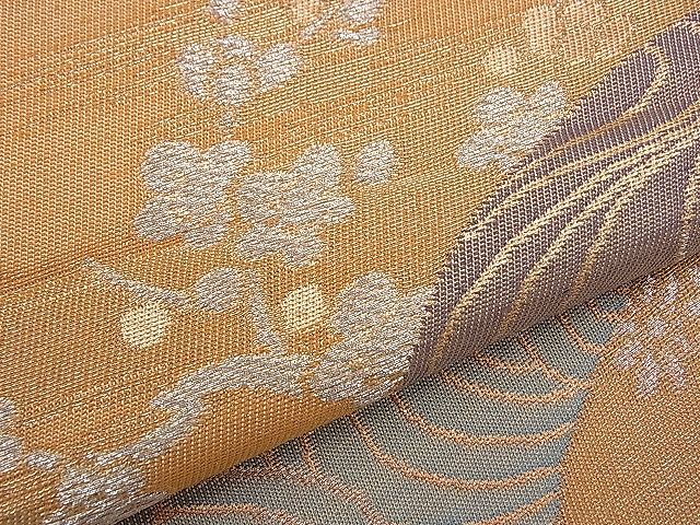 平和屋着物■六通柄袋帯 遠山飛鶴流水花文 金銀糸 逸品 ze5493