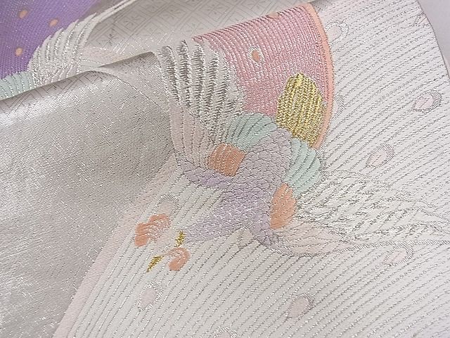 平和屋着物■六通柄袋帯　唐織　孔雀吉祥文　金銀糸　逸品　ze5600