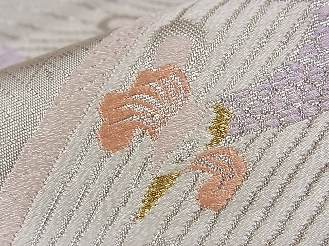 平和屋着物■六通柄袋帯　唐織　孔雀吉祥文　金銀糸　逸品　ze5600