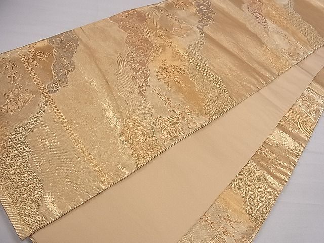 平和屋着物■六通柄袋帯 道長正倉院文 金彩箔錦 逸品 ze5641