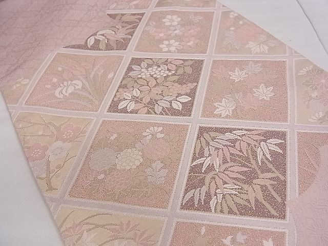 平和屋着物■六通柄袋帯 菱草花文 金糸 逸品 ze5653