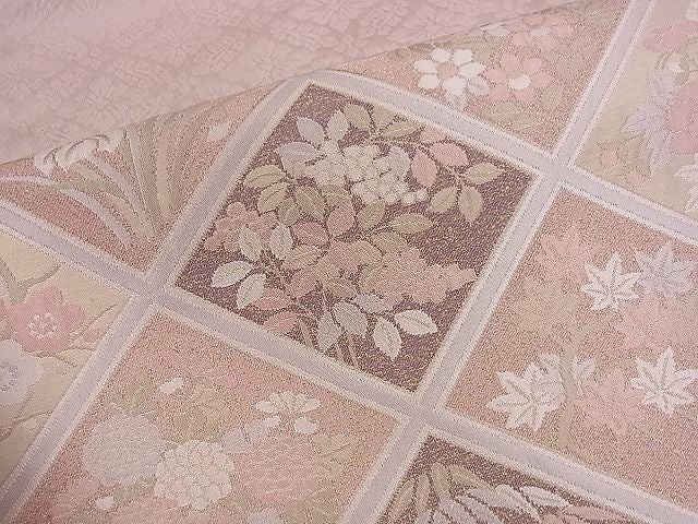 平和屋着物■六通柄袋帯 菱草花文 金糸 逸品 ze5653