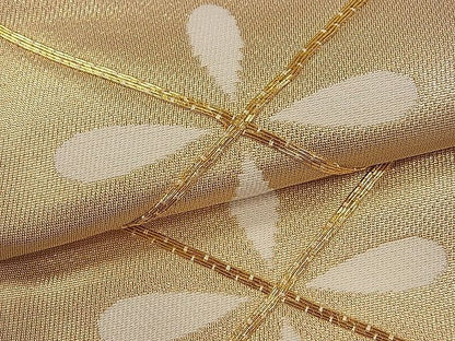 平和屋着物■六通柄袋帯 駒刺繍 花菱文 金糸 逸品 ze5687