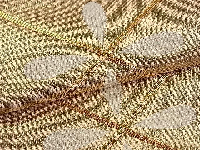 平和屋着物■六通柄袋帯 駒刺繍 花菱文 金糸 逸品 ze5687